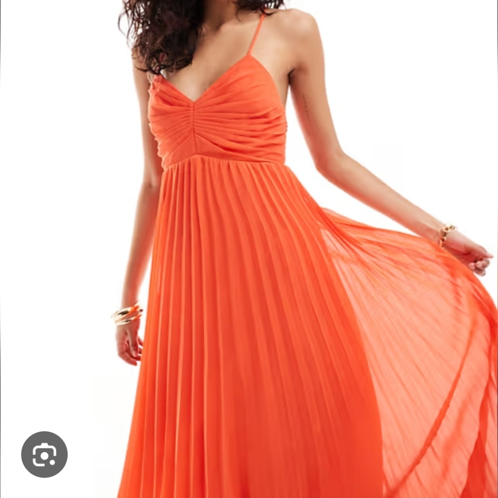 Elegant Orange Midi Dress